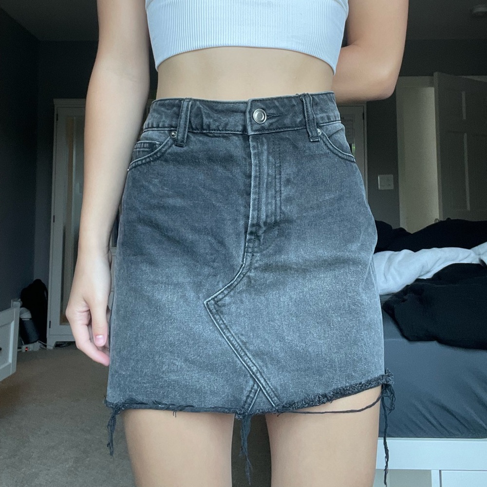 black jean skirt